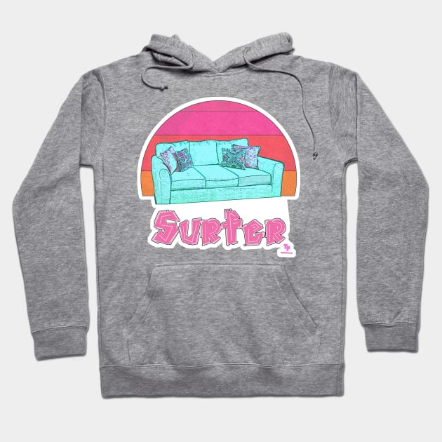 Couch Surfer Funny Sofa Cartoon Slogan Hoodie by Tshirtfort